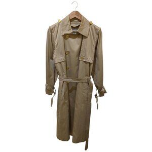 Yves Saint Laurent 90s Women's Trench Coat in Tan with Cashmere Lining - (M)